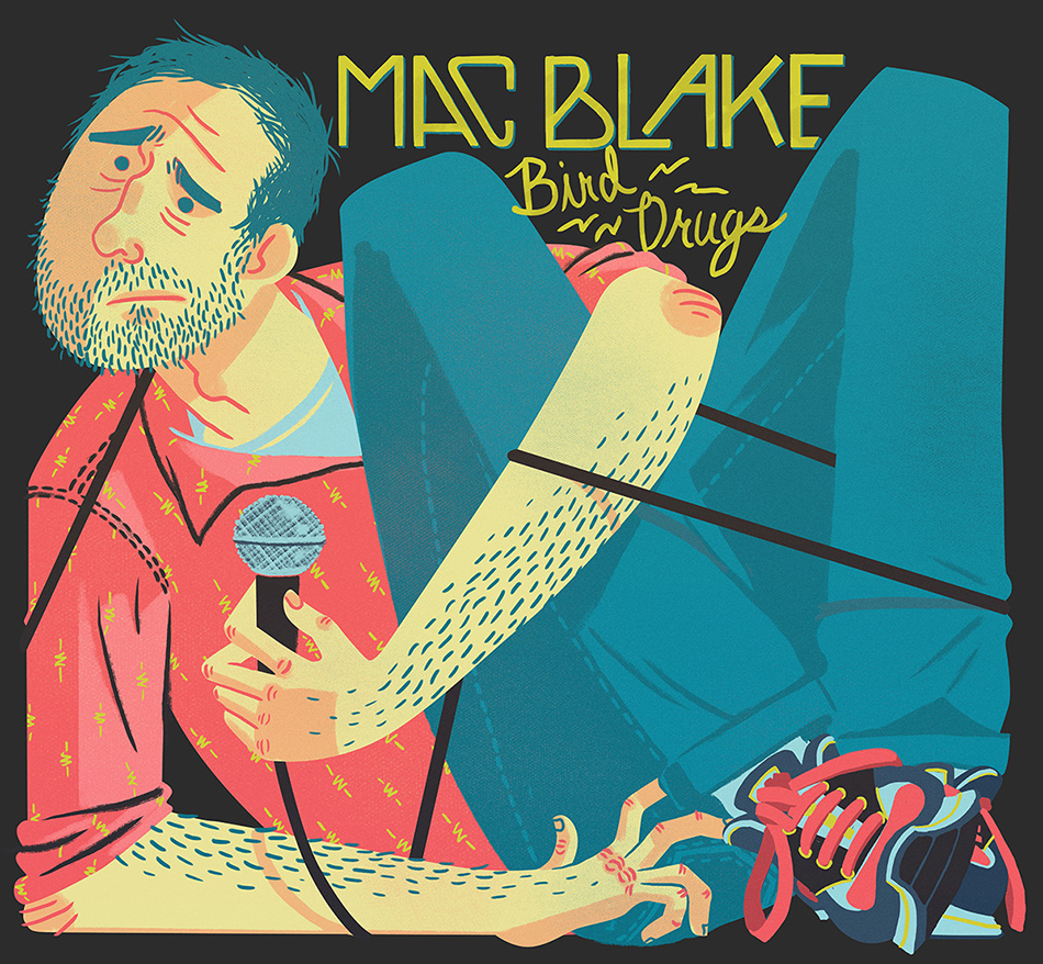 Cover to the stand-up comedy album Bird Drugs by Mac Blake
